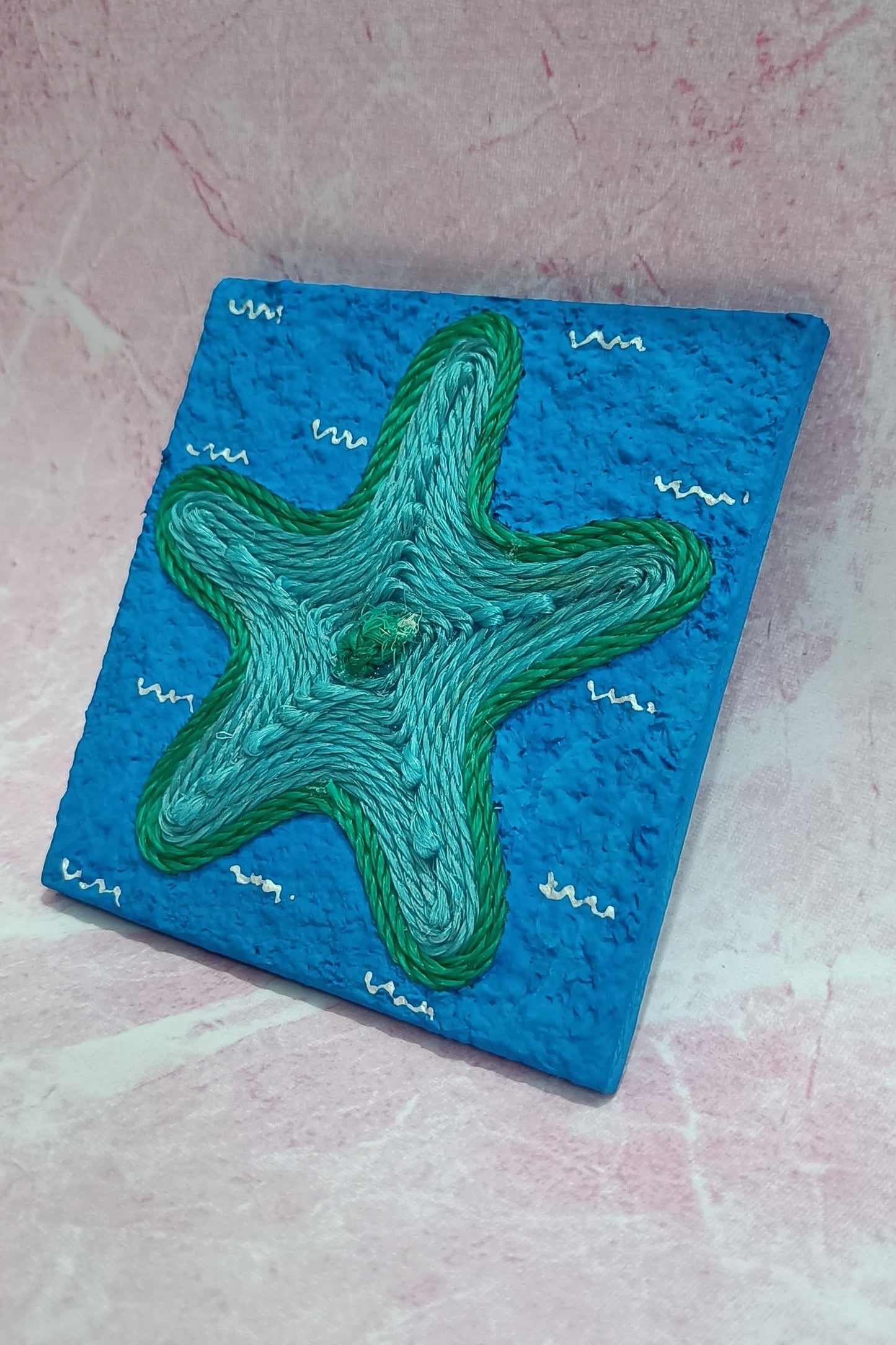 Green Starfish Discarded Fishing Net Artwork