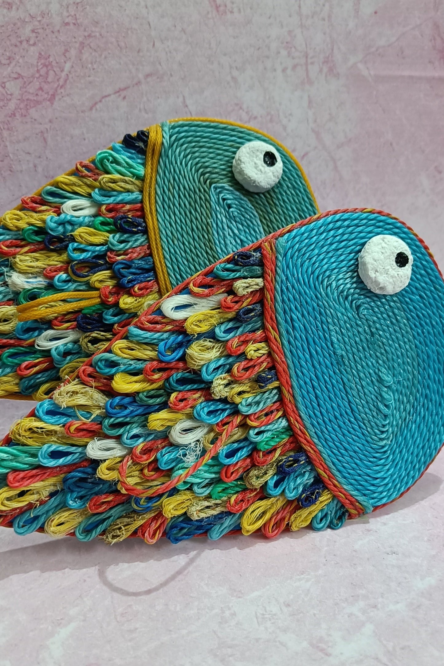 Rainbow Fish Discarded Fishing Net Artwork