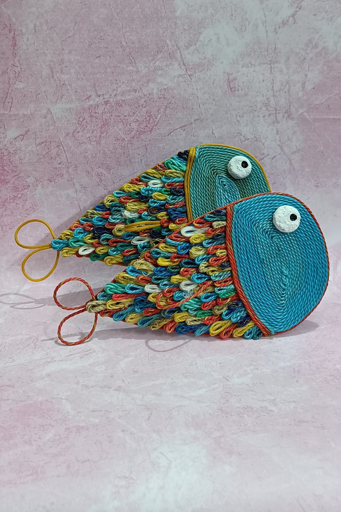 Rainbow Fish Discarded Fishing Net Artwork