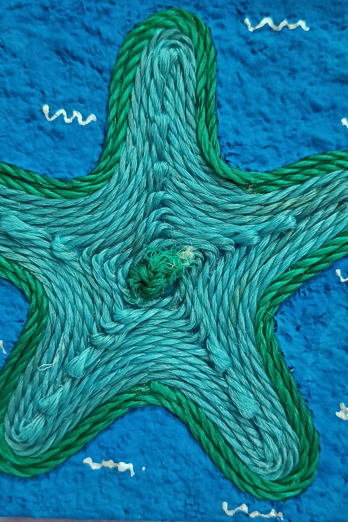 Green Starfish Discarded Fishing Net Artwork
