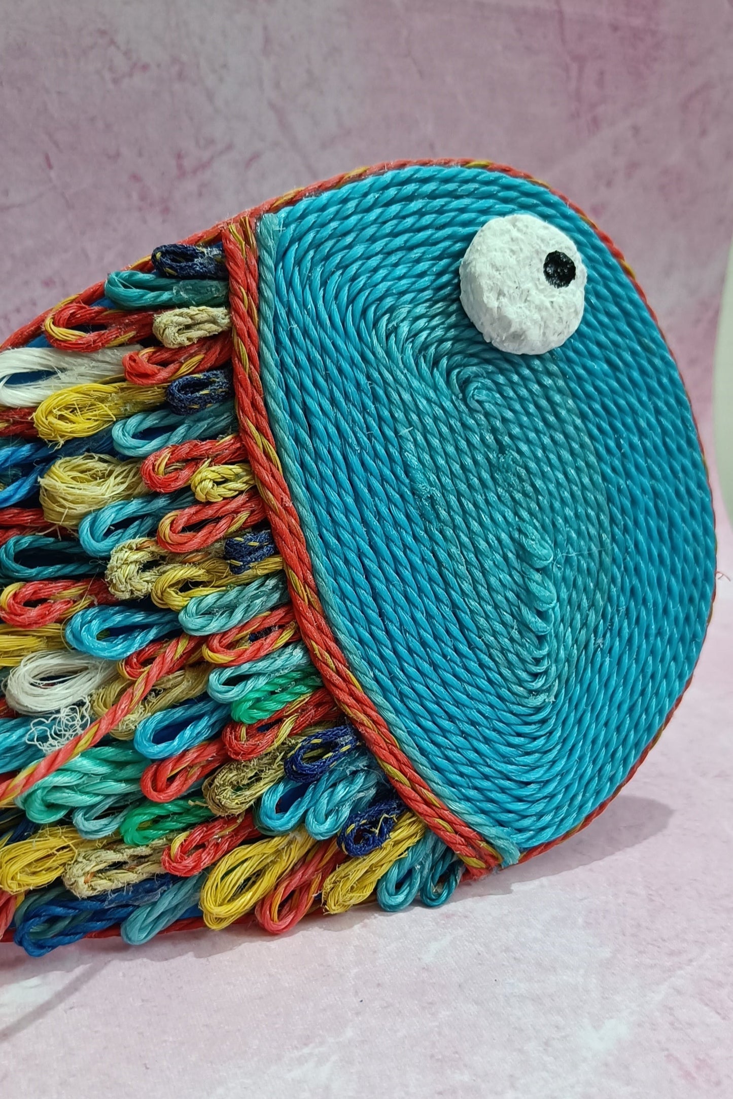 Rainbow Fish Discarded Fishing Net Artwork