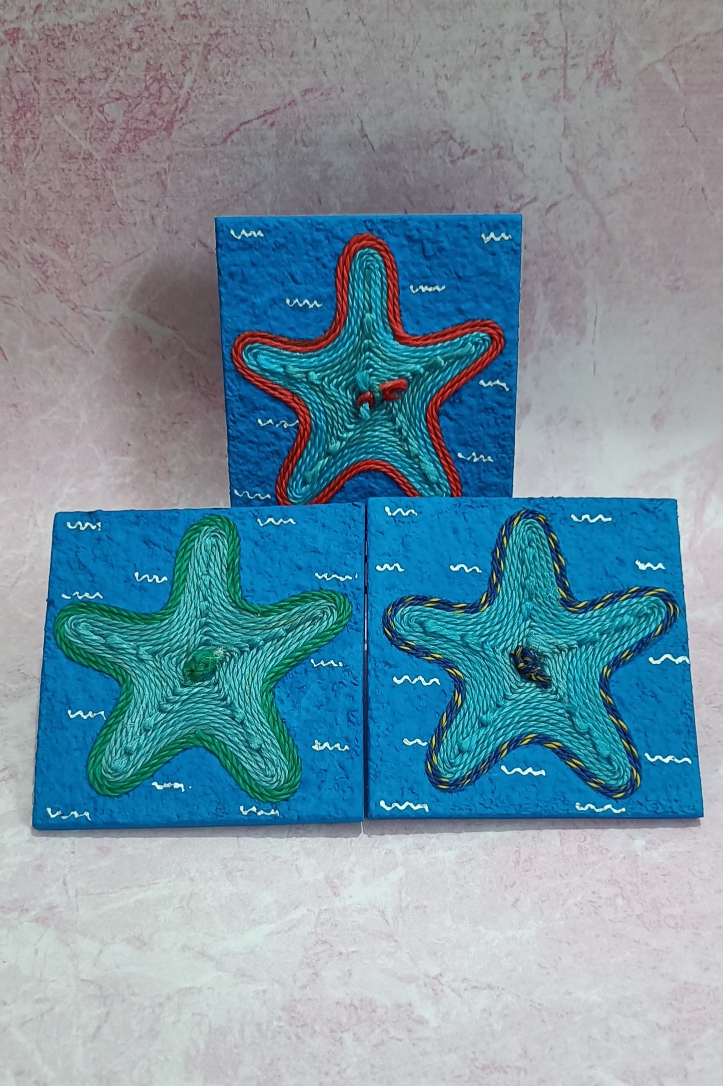 Green Starfish Discarded Fishing Net Artwork