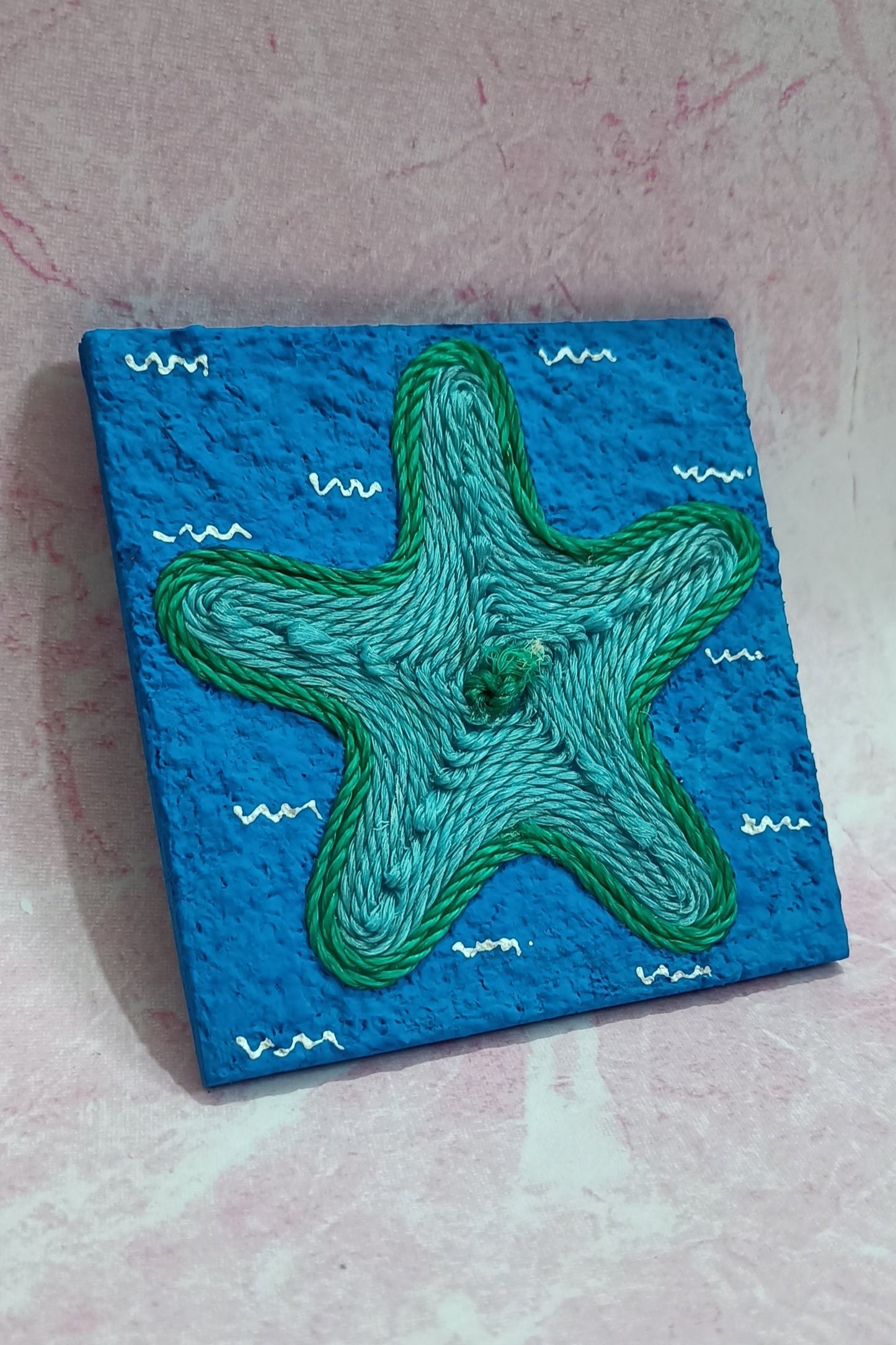 Green Starfish Discarded Fishing Net Artwork