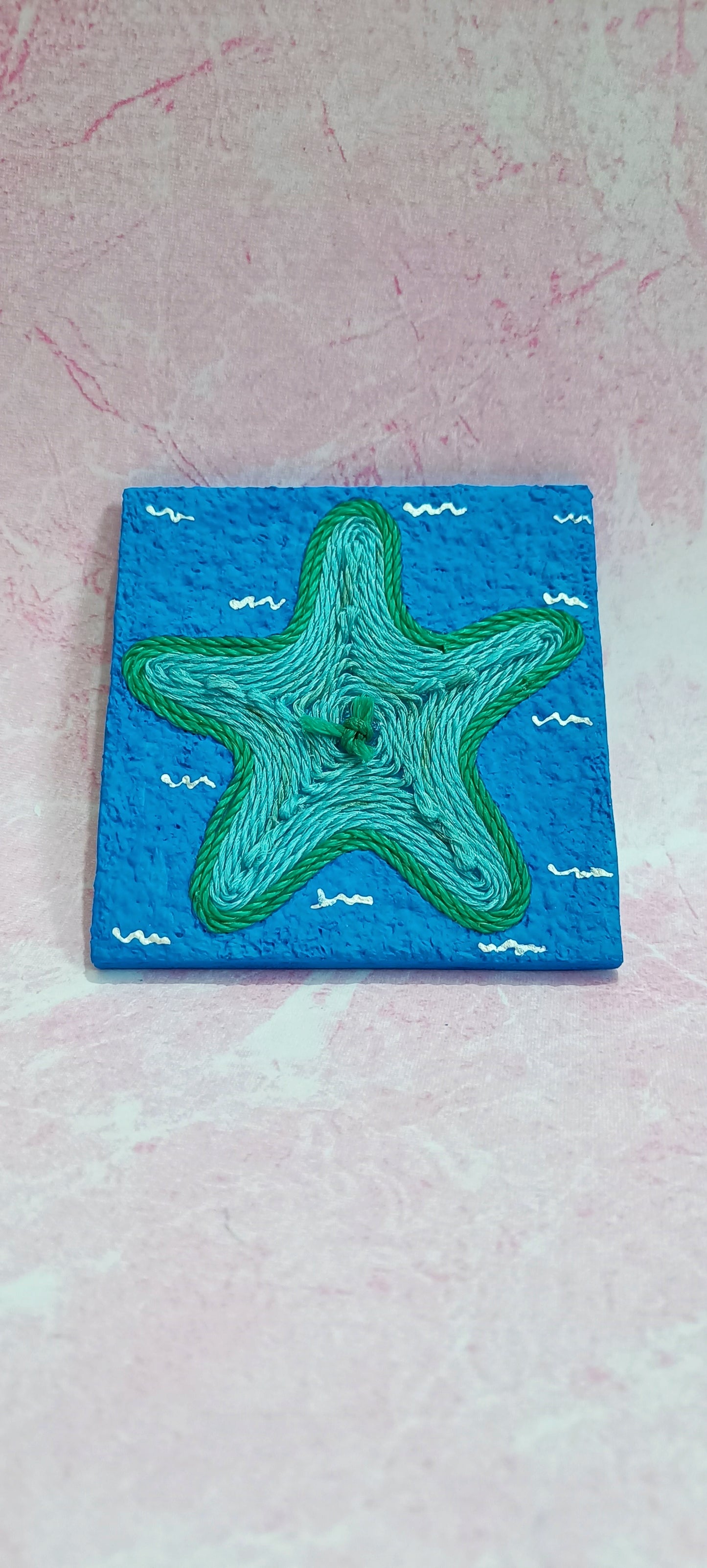 Green Starfish Discarded Fishing Net Artwork