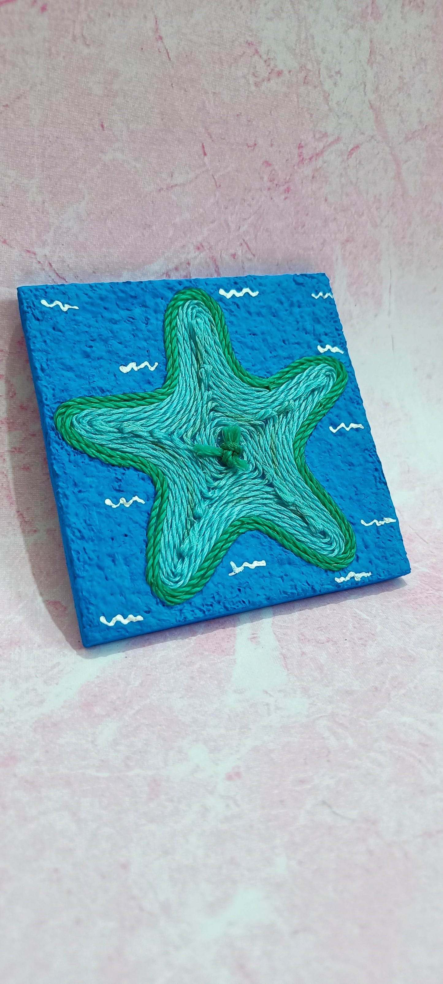 Green Starfish Discarded Fishing Net Artwork