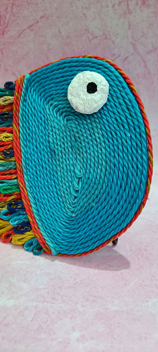 Rainbow Fish Discarded Fishing Net Artwork