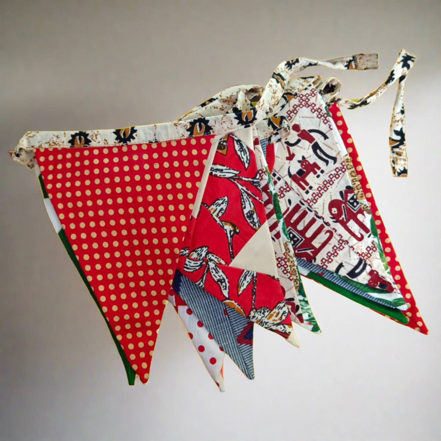 12 Flag Bunting - Upcycled and Reusable