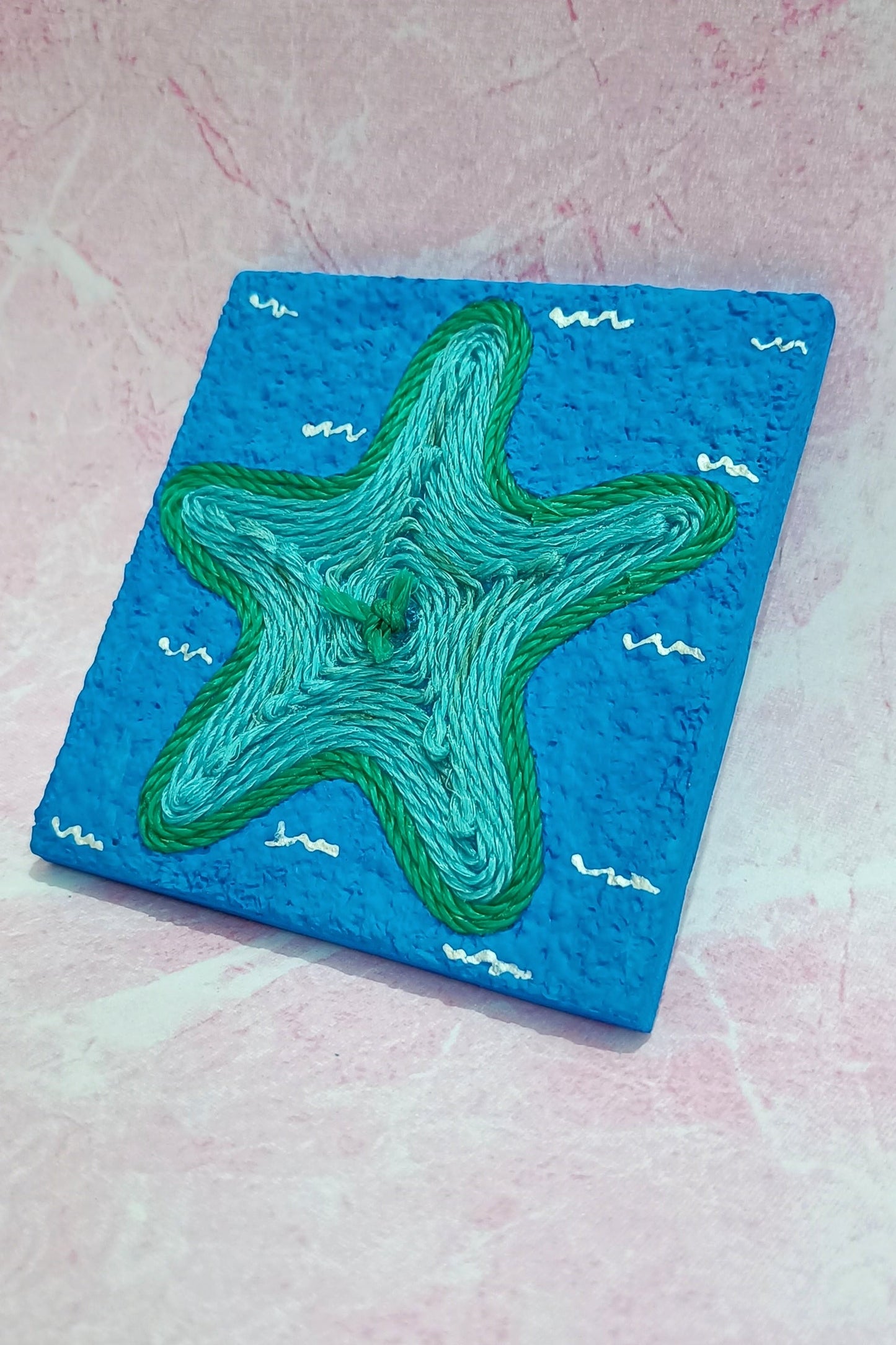 Green Starfish Discarded Fishing Net Artwork