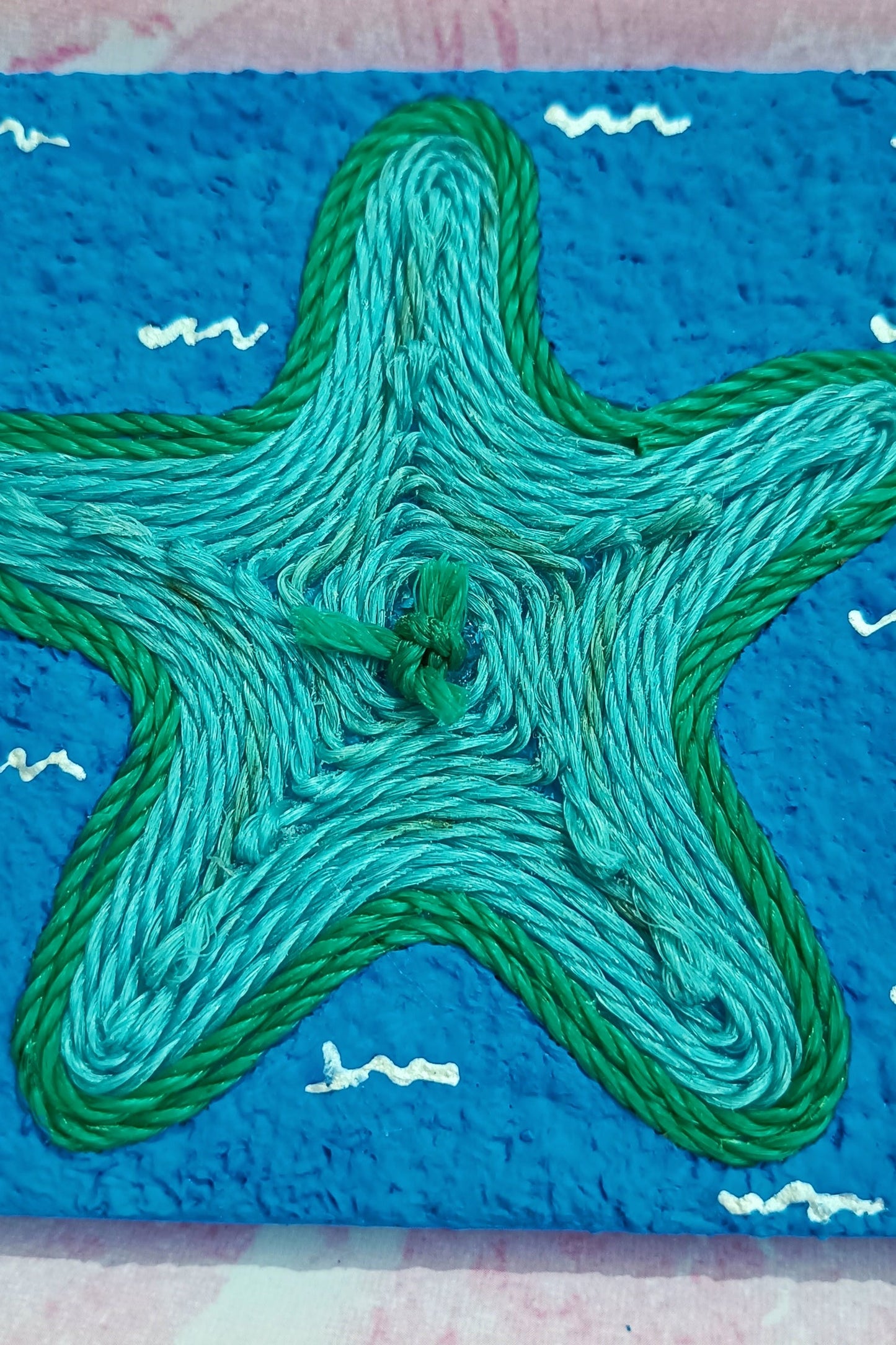 Green Starfish Discarded Fishing Net Artwork